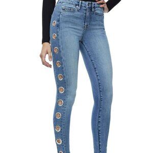 Good American *1 Flaw* Good Legs Size 4/27 Grommet Skinny Denim- tear in grommet